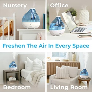 Pure Enrichment® MistAire™ Ultrasonic Cool Mist Humidifier - Quiet Air Humidifier for Bedroom, Nursery, Office, & Indoor Plants - Lasts Up To 25 Hours, 360° Rotation Nozzle, Auto Shut-Off, Night Light - Image 6
