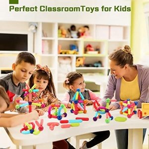 30PCS Magnetic Toys Building Blocks, Magnets for Kids 3 4 5 6 Year Old, Toddler Toys Age 3-6 for Boys Girls, Magnetic Balls and Magnet Rods Toy Building Set, Magnetic Tiles Toys for Toddlers - Image 2