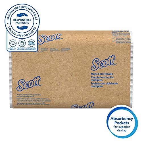 Scott Essential Multifold Paper Towels (01840) with Fast-Drying Absorbency Pockets, White, 16 Packs / Case, 250 Sheets / Pack, 4,000 Towels / Case - Image 5