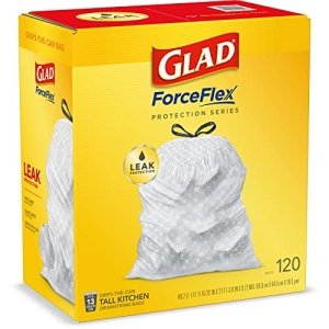 Glad® ForceFlex Tall Kitchen Drawstring Trash Bags, 13 Gallon, Unscented, 120 Count. - Image 11