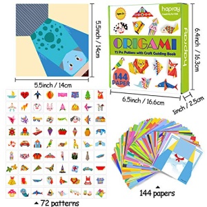 hapray Origami Kit 144 sheets Origami Paper for Kids 72 Patterns with Craft Guiding Book - Image 7