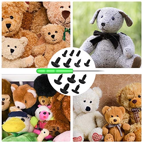 Safety Eyes and Noses, 462Pcs Black Plastic Stuffed Crochet Eyes with Washers for Crafts - Image 3