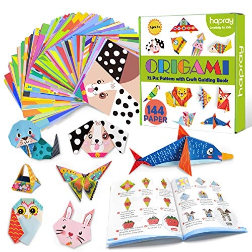 hapray Origami Kit 144 sheets Origami Paper for Kids 72 Patterns with Craft Guiding Book - Image 1