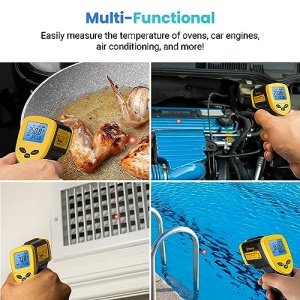 Etekcity Infrared Thermometer Gun 1080, Pizza Oven Accessories, Laser Food Meat Pool Surface Thermometer, Temperature Temp Gun for Cooking, Griddle Hvac Tools, -58°F to 1130°F, Yellow - Image 7