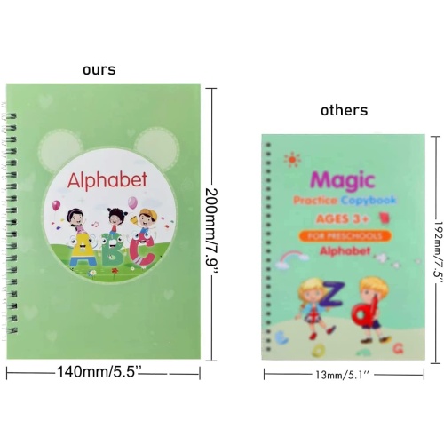 magic Practice Copybook, Reusable Writing Practice Book, for Preschool Kids Age 3-8 ​Calligraphy 7.8in×5.5in(5 Books with Pens) - Image 3