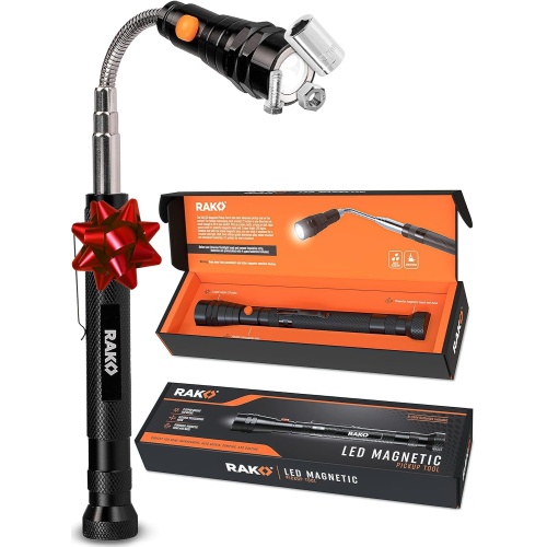 RAK Magnetic Pickup Tool - Christmas Gifts for Men - Telescoping Magnet Pickup Tool with Bright LED Lights and Extendable Neck - Cool Gadgets Gifts Stocking Stuffer Gifts for Men - Image 1