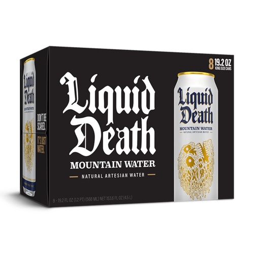 Liquid Death, Still Mountain Water, Real Mountain Source, Natural Minerals & Electrolytes, 8-Pack (King Size 19.2oz Cans) - Image 5