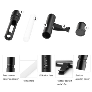 2 Packs Custom Diffuser vent clip for Cylindrical Essential Oil with 12 Refill Sticks for car, Office, Kitchen, Bathroom, Pet Houses - Image 3