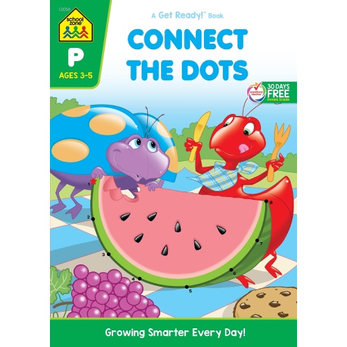 School Zone - Connect the Dots Workbook - 32 Pages, Ages 3 to 5, Preschool, Kindergarten, Dot-to-Dots, Counting, Number Puzzles, Numbers 1-10, Coloring, and More (School Zone Get Ready!™ Book Series) - Image 1