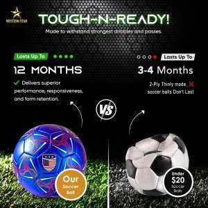 Western Star American Soccer Ball - Official Match Weight - Youth & Adult Sizes 3, 4 & 5 - Durable Construction & Attractive Gifts - Image 2