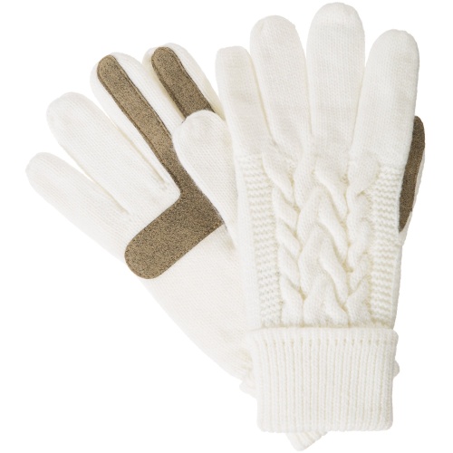 isotoner Women's Cable Knit Gloves with Touchscreen Palm Patches, One Size, Ivory - Image 1