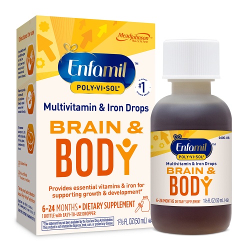 Enfamil Prenatals & Baby Vitamins Poly-Vi-Sol 8 Multi-Vitamins & Iron Supplement Drops for Infants & Toddlers, Supports Growth & Development, 50 mL Dropper Bottle - Image 1