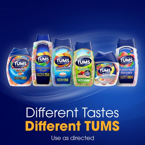 TUMS Ultra Strength Antacid Tablets for Chewable Heartburn Relief and Acid Indigestion Relief, Assorted Fruit - 72 Count - Image 4