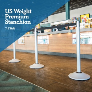 US Weight Heavy Duty Premium Steel Stanchion with 7.5-Foot Retractable Belt (More Colors Available) - Image 7